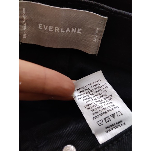Everlane Womens Black Cotton Blend High Waisted Skinny Ankle Jeans Size 26 - Picture 7 of 7